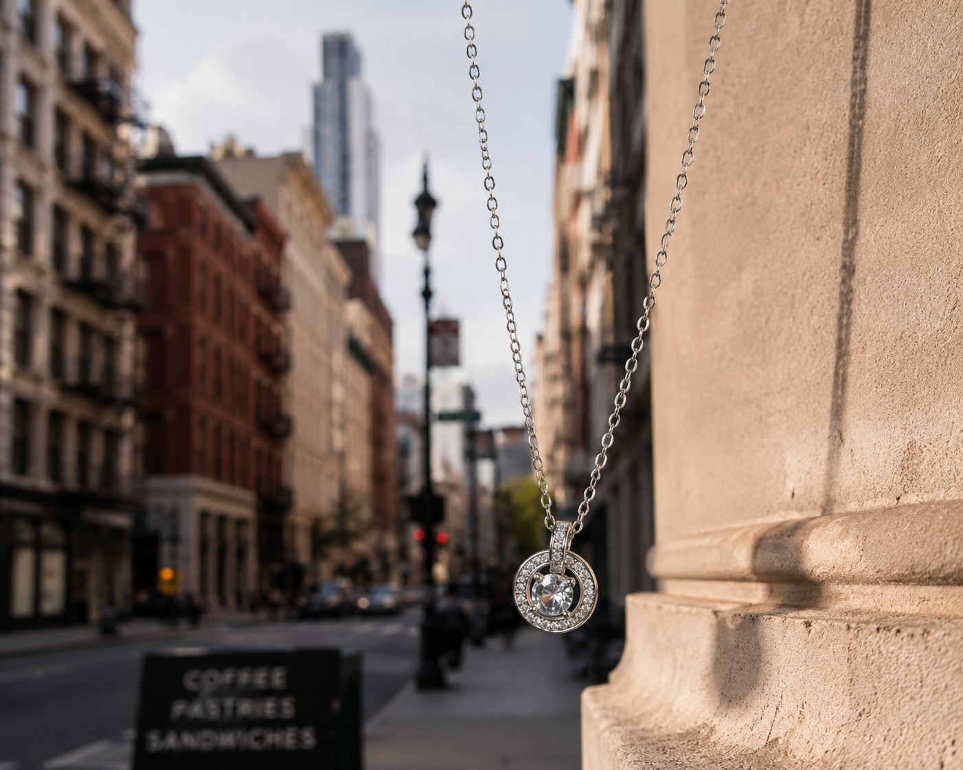 Celeste Halo Crystal Necklace