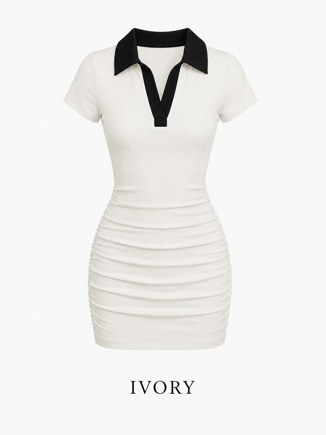 Elegant Ruched Long Sleeve Mini Dress