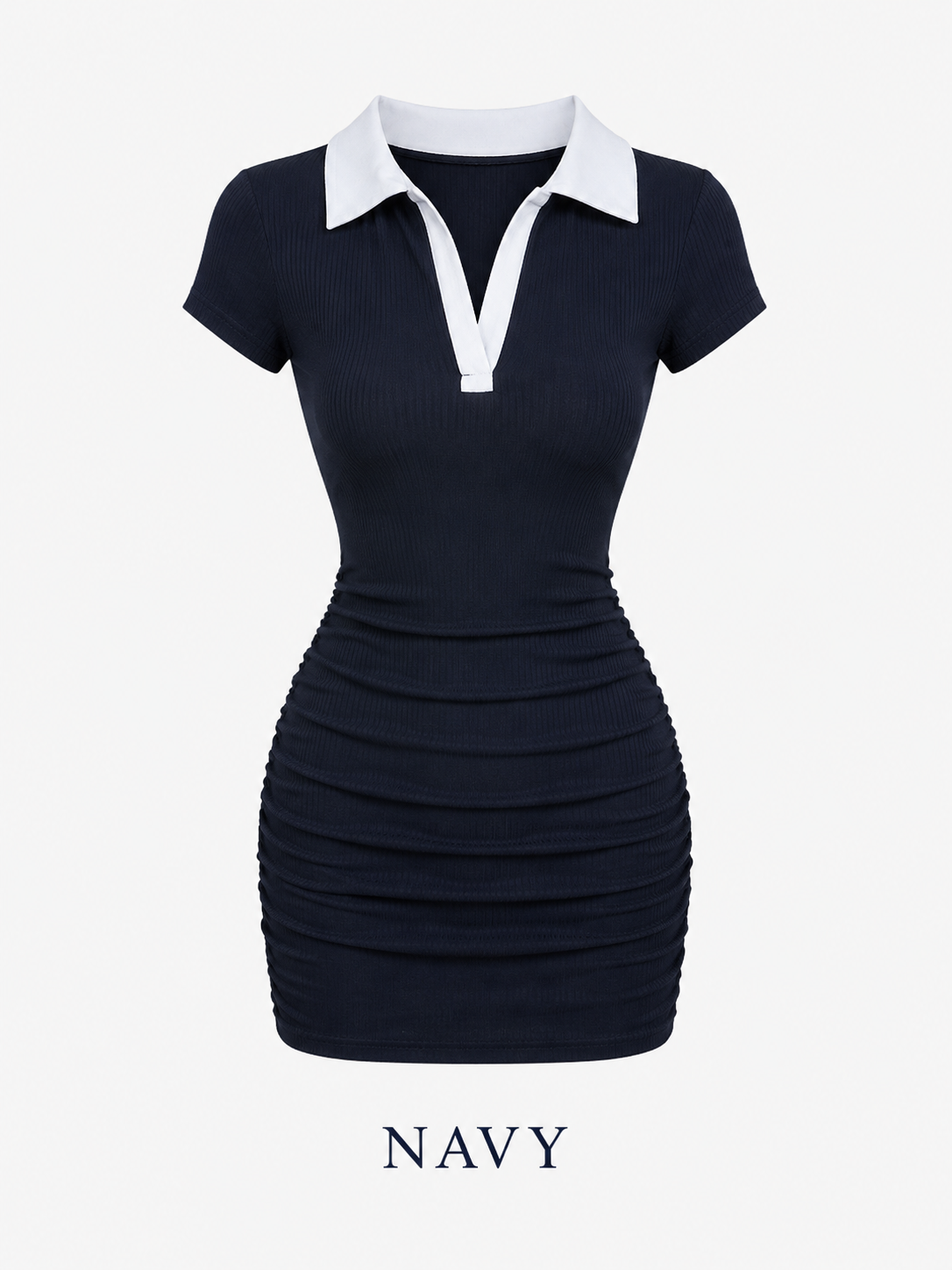 Elegant Ruched Long Sleeve Mini Dress